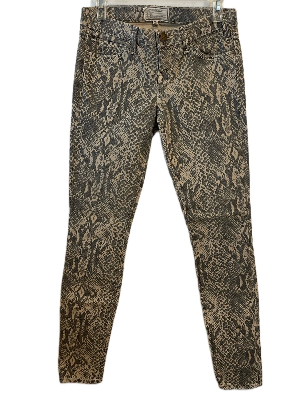 Current/Elliott Jeans Women Skinny Snake Animal Print Canvas Stretch Size 25